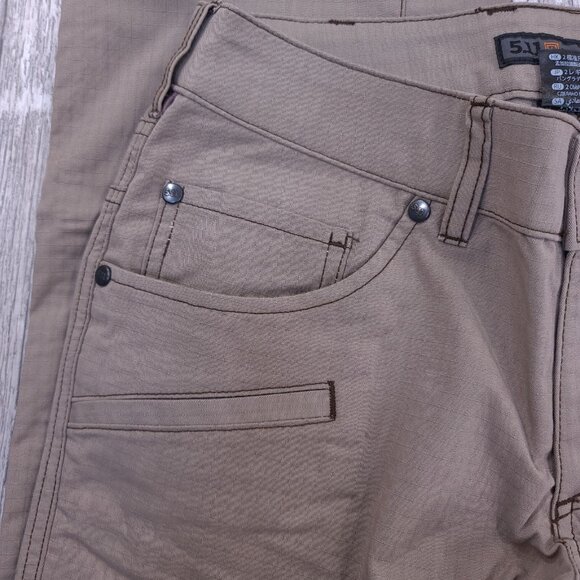 5.11 Tactical Pants Women’s 2 Stone Brown Cirrus Covert Ripstop Straight Leg - Picture 5 of 10